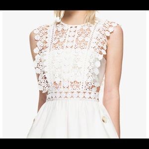 self portrait floral vine cape mini dress